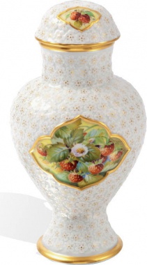 10572573 Meissen Ваза 20,5см с рельефом из незабудок "Земляника" (лим.вып.07/75, 2015г) Фарфор, Керамика 