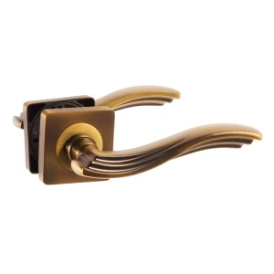 Ручки дверные на розетке Renz Джулия, ЦАМ, цвет кофе