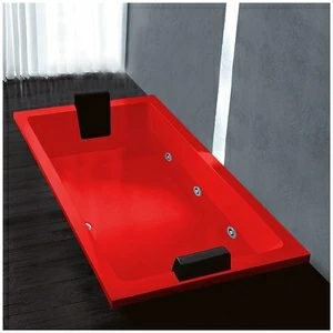 Ванна Gruppo treesse Quadra 181 V0717-SX-K красная с гидромассажем прямоугольная встроенная левая