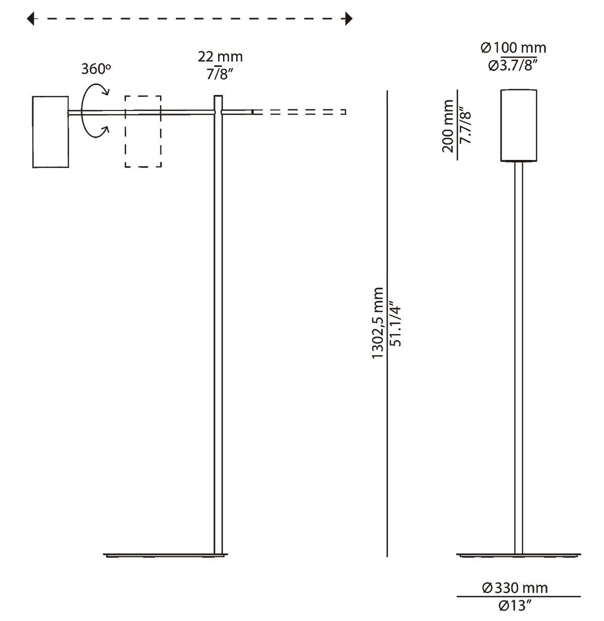 Регулируемая металлическая напольная лампа Estiluz ARCH-00094890 - Вид №3