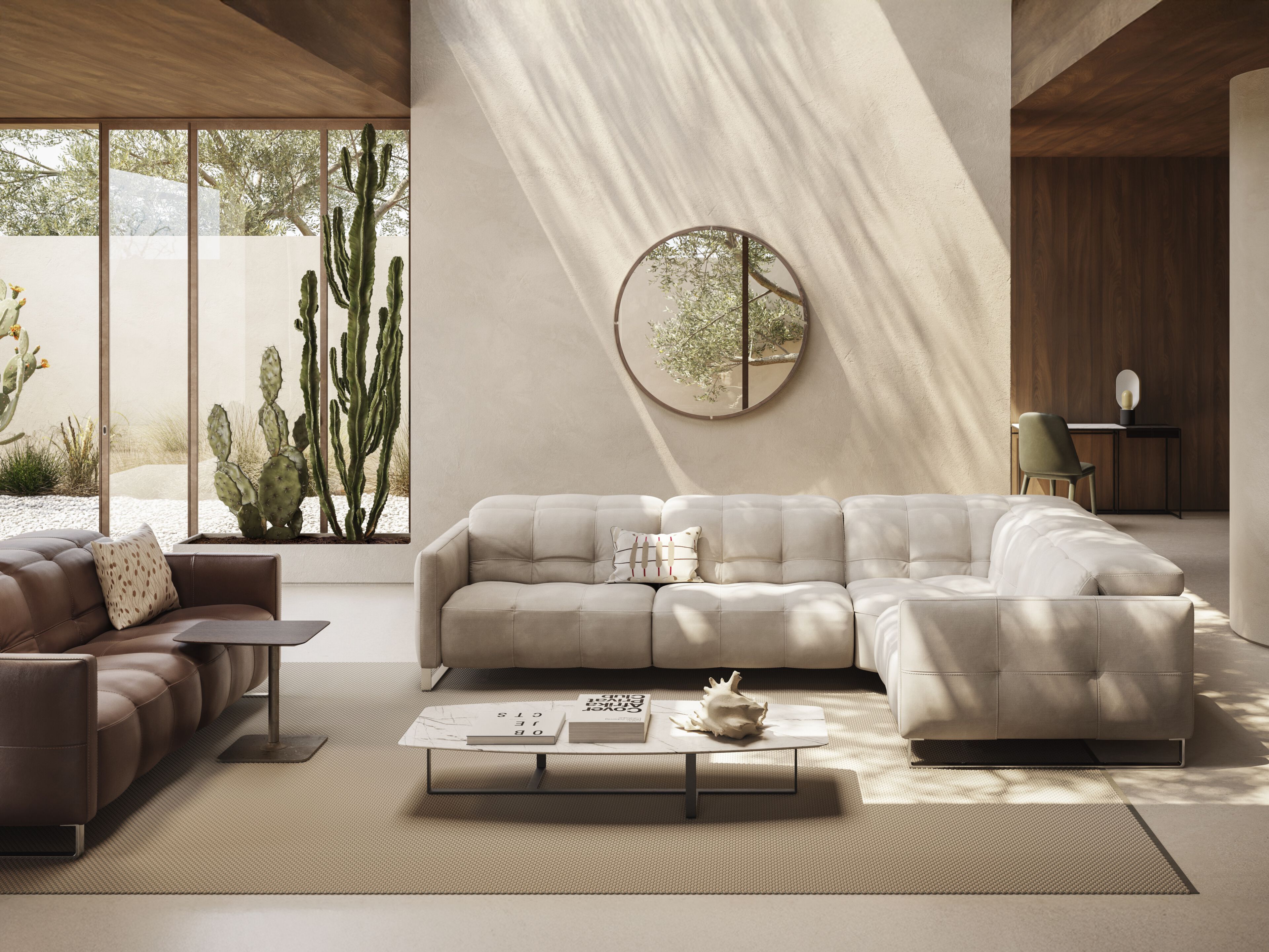 Тканевый угловой диван с электроприводом Natuzzi Italia Philo ARCH-00121671 - Вид №3