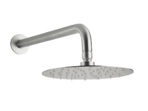 Круглая душевая головка из нержавеющей стали с кронштейном