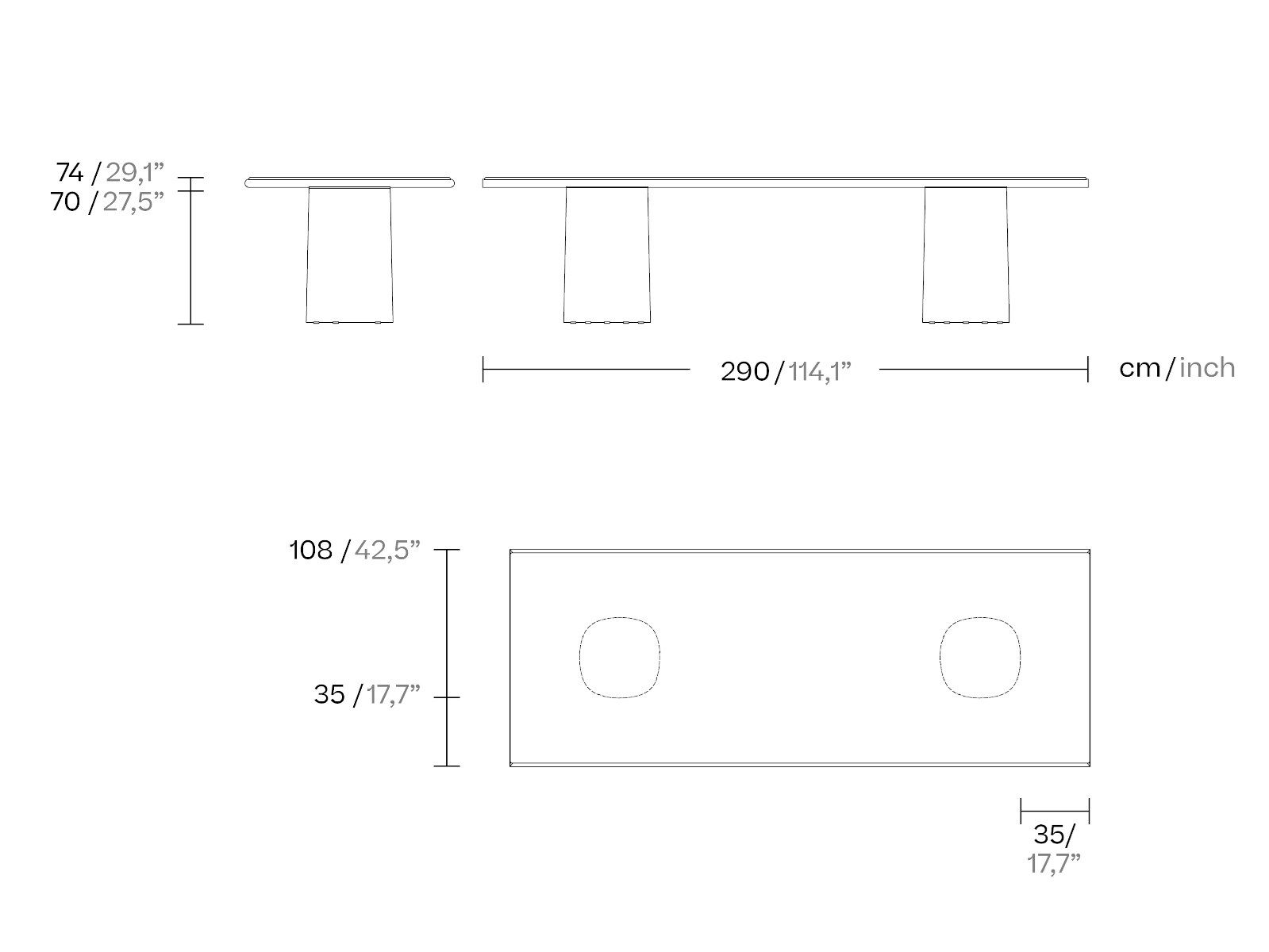 Прямоугольный стол Kettal круглый ARCH-00040880 - Вид №4