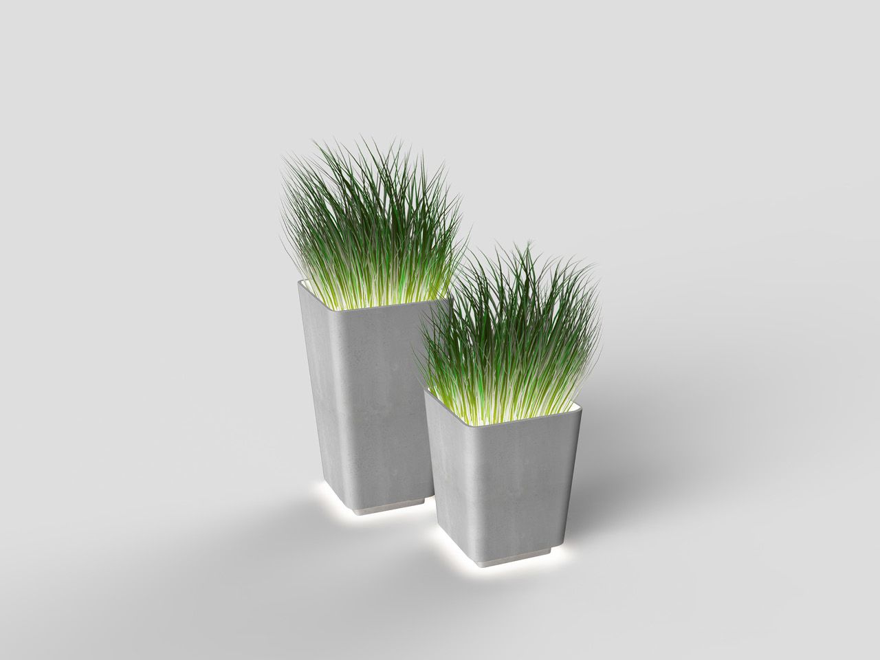 Бетонная квадратная светлая высокая плантатор Neri Brenta ARCH-00008319