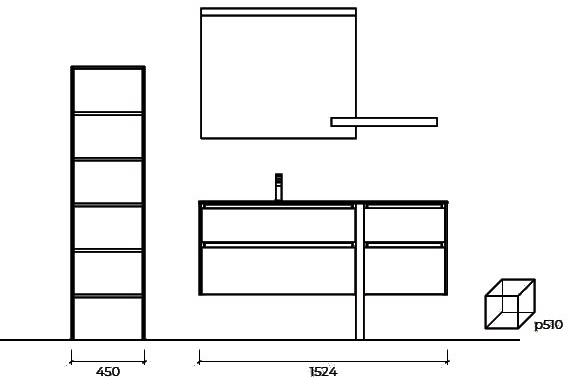 Cerasa Подвесной туалетный столик из меламина с ящиками Segno sun-id-1467025 - Вид №3