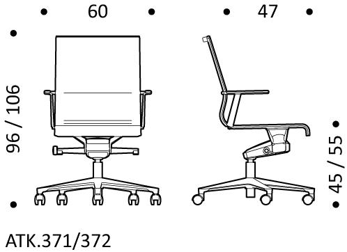 ICF Поворотный офисный стул из ткани с 5 спицами и подлокотниками Stick chair sun-id-1349929 - Вид №9