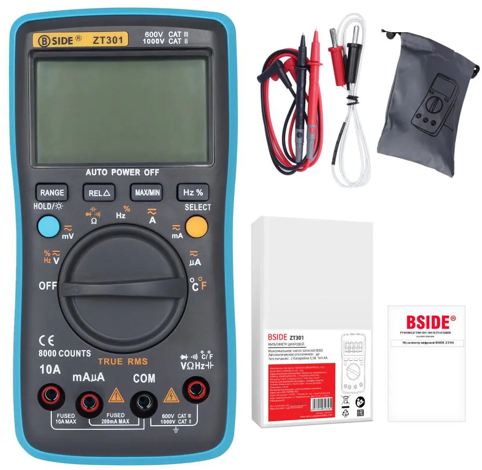 91575353 Мультиметр цифровой Bside ZT301 STLM-0847655