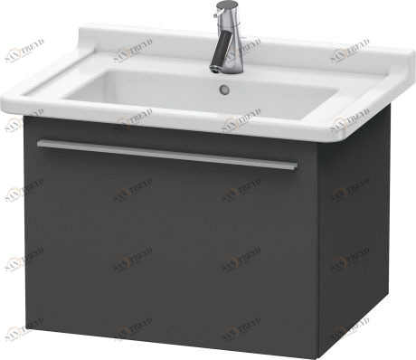 XL605604949 Тумбочка подвесная X-Large #XL6056 600 x 468 мм Графит матовый, декор Duravit