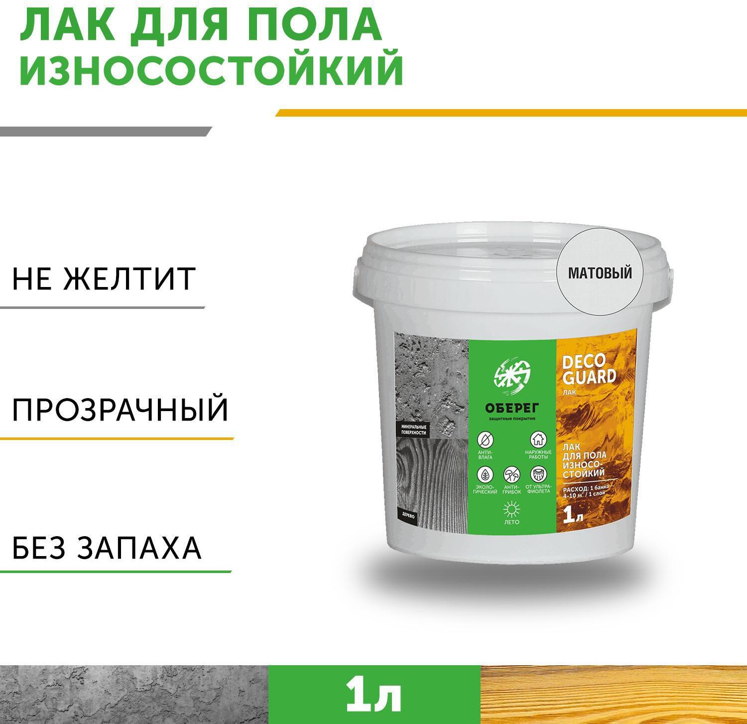 90414464 Лак для пола и паркета DecoGuard ВД-АК-02-08 матовый 3060102 цвет бесцветный 1 л STLM-0220786 ОБЕРЕГ