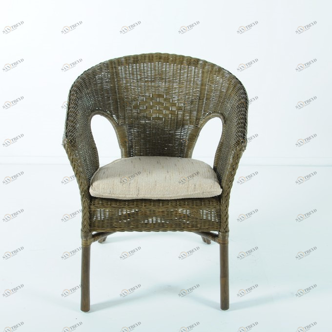 Кресло с подушкой зеленое из ротанга "Олива" 02/08В VINOTTI  00-3885208 Зеленый 