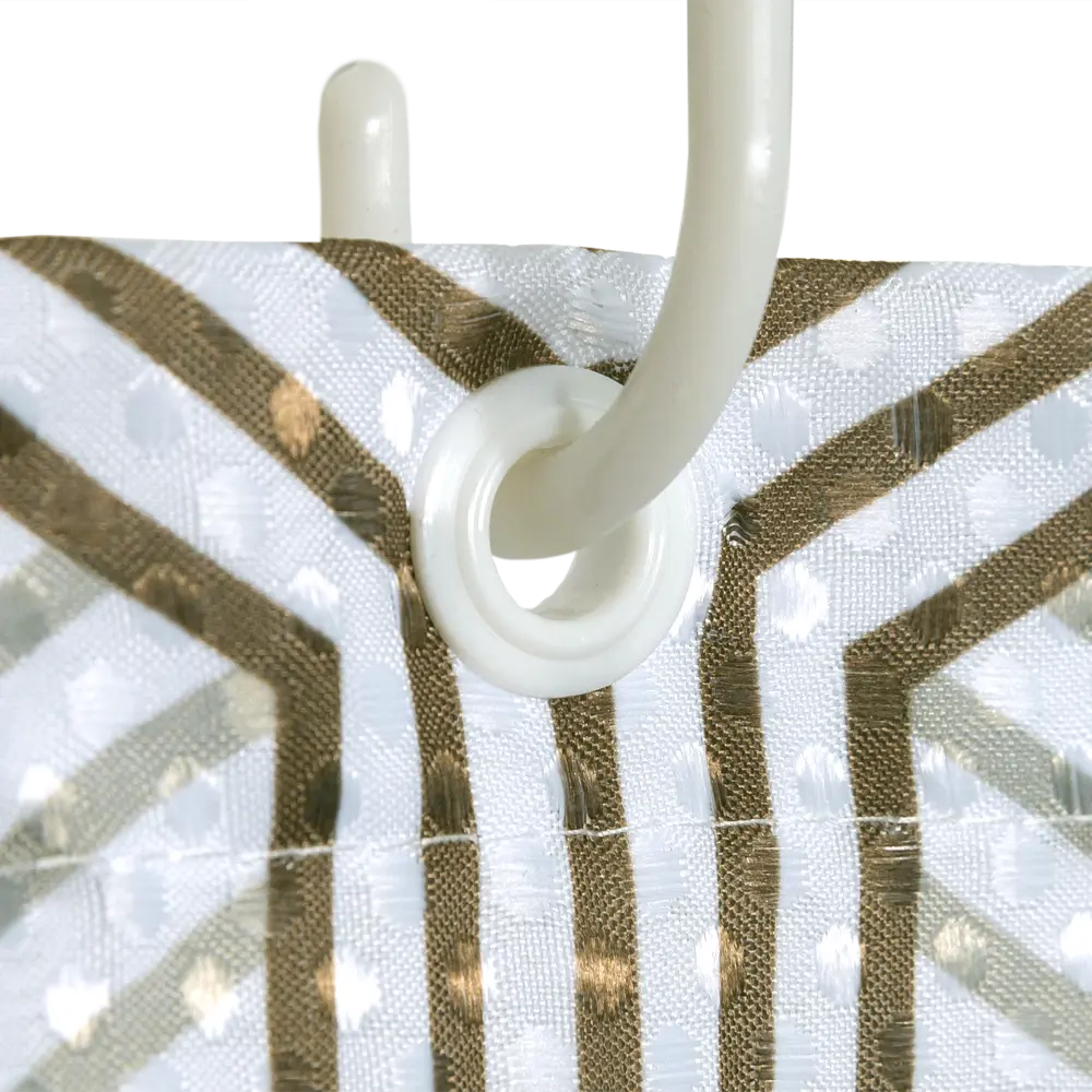 Штора для ванны Romb Zoloto, 180х200 см, полиэстер, цвет белый/бежевый BATH PLUS ШТОРЫ CHARME RED STLM-2073841 - Вид №4