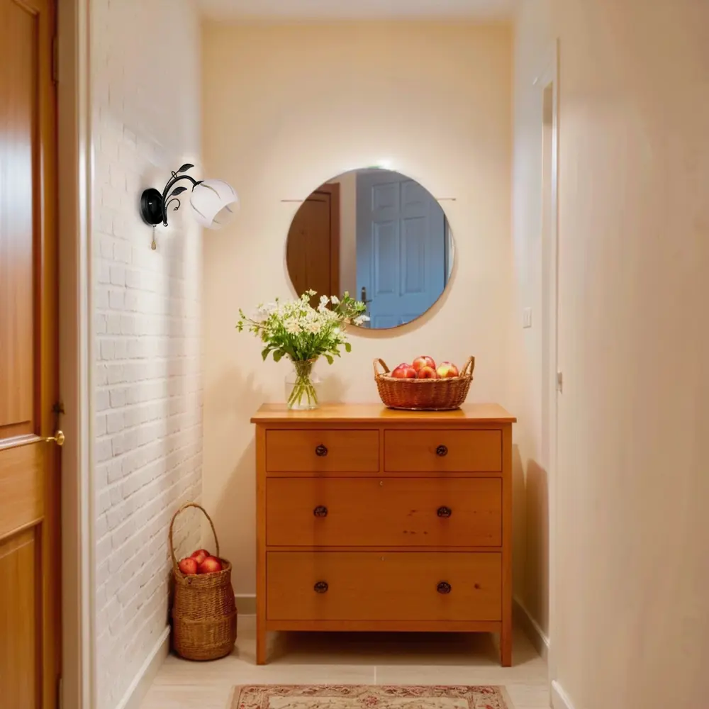 Бра настенное РОССВЕТ Меренга - черный с бежевым плафоном 89426772 STLM-1576870 - Вид №10