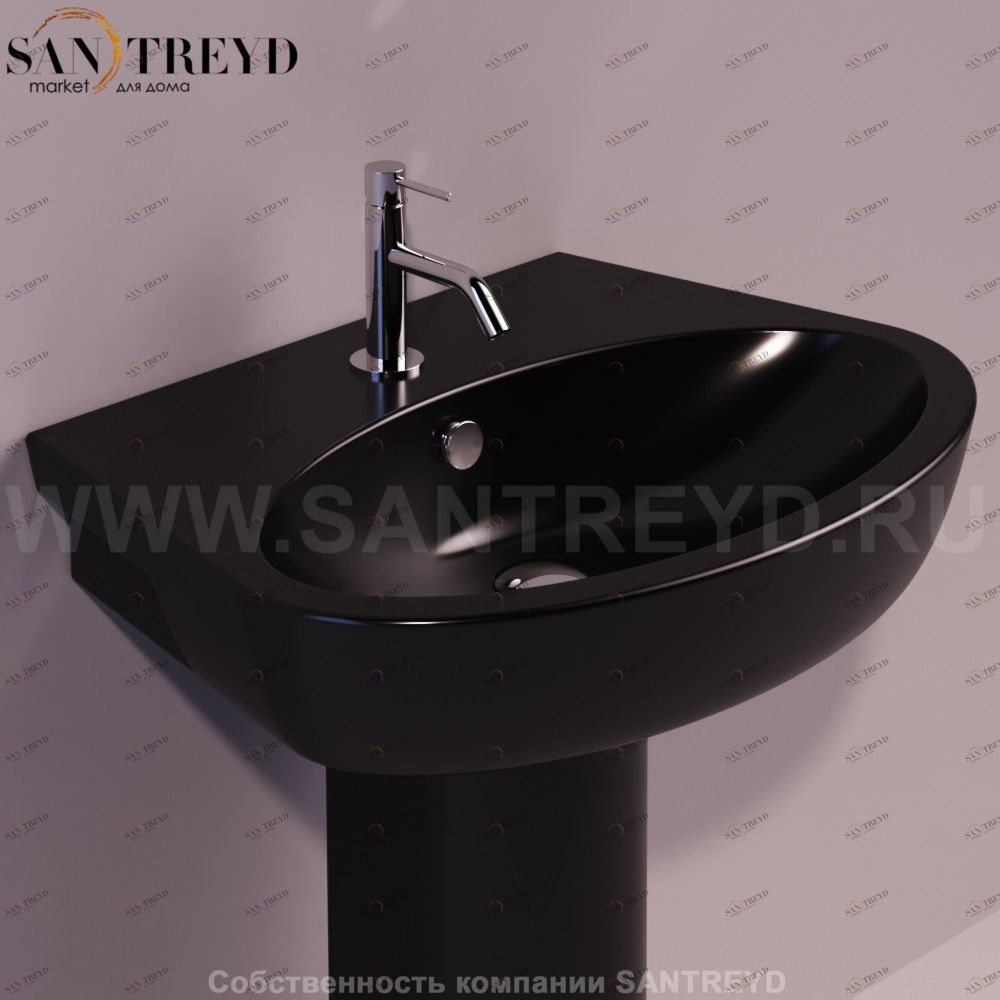 LFT05NERO Подвесная раковина настенная овальная Simas LFT Spazio черная