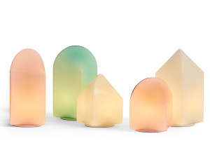 Светодиодная настольная лампа ручной работы из дутого стекла