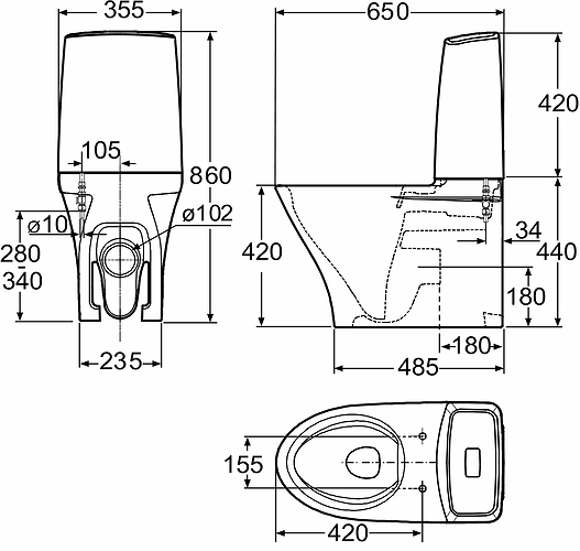 3636401201 Компакт унитаз с бачком Белый IDO  Швеция  - Вид №1