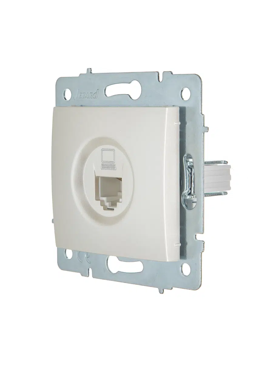 ASTI Розетка компьютерная жемчужно-белый перламутр механизм LEZARD 7081-3088-139 - Вид №3