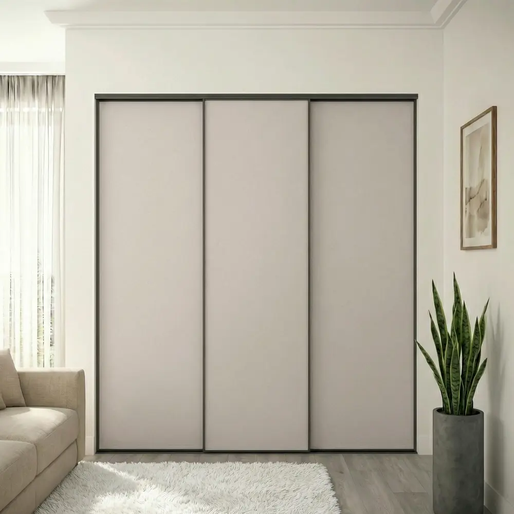 Дверь-купе KONSENSA 225.5x90.4 см МДФ цвет кашемир профиль черный узкий STLM-2168754 - Вид №12