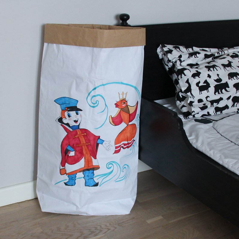 Эко-мешок для игрушек под раскраску из крафт бумаги VAMVIGVAM  282066 Белый;бежевый Santreyd  - Вид №4