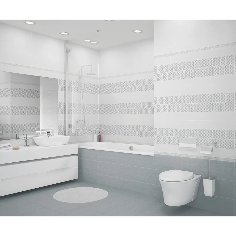 Декор настенный Azori Riviera Dew 20.1x50.5 см матовый 1.3 м² цвет серый 82665631 STLM-2116106 - Вид №1