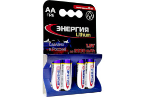 19670134 Батарейки Энергия Lithium FR6 АА 4 шт. Блистер Fr6/4 АО Энергия