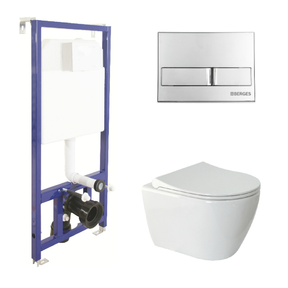 042213 Подвесной унитаз настенный Черный BERGES  Турция 