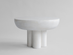 Низкий круглый журнальный столик из волокнистого цемента