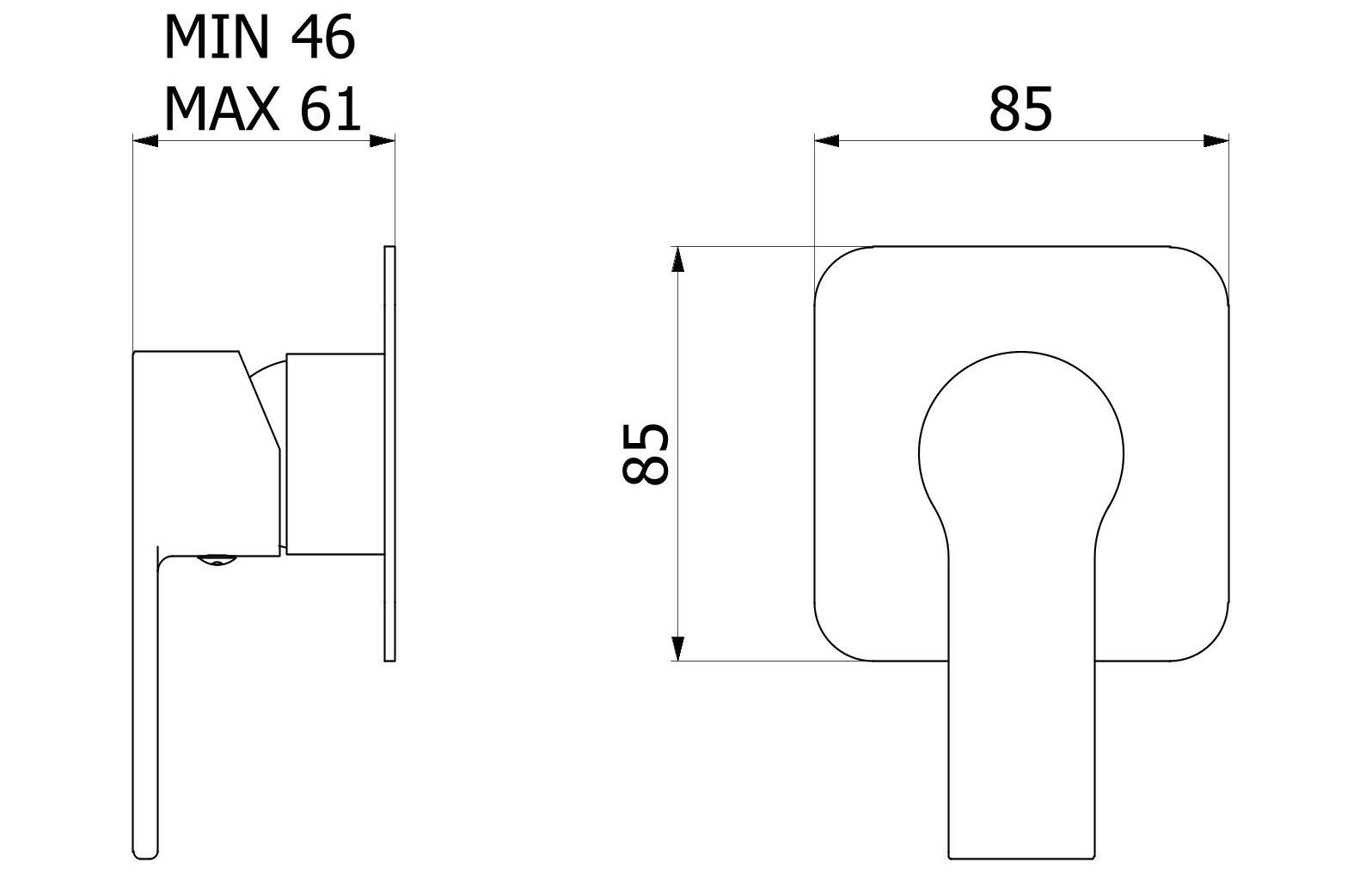 Односторонний настенный смеситель IB WhyNot? ARCH-00116637 - Вид №2