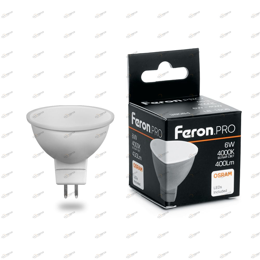 Лампа светодиодная Feron.PRO GU10 6W 2700K OSRAM LED LB-1606 38086 FERON  00-3956762 Матовый 