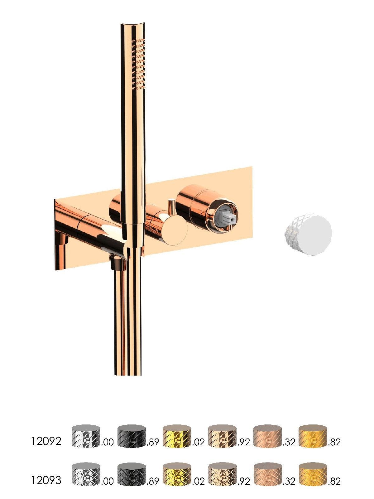 Настенный смеситель для ванны с 3 отверстиями и ручным душем Rubinetterie Frattini отдельная эстетика ARCH-00105690 - Вид №12