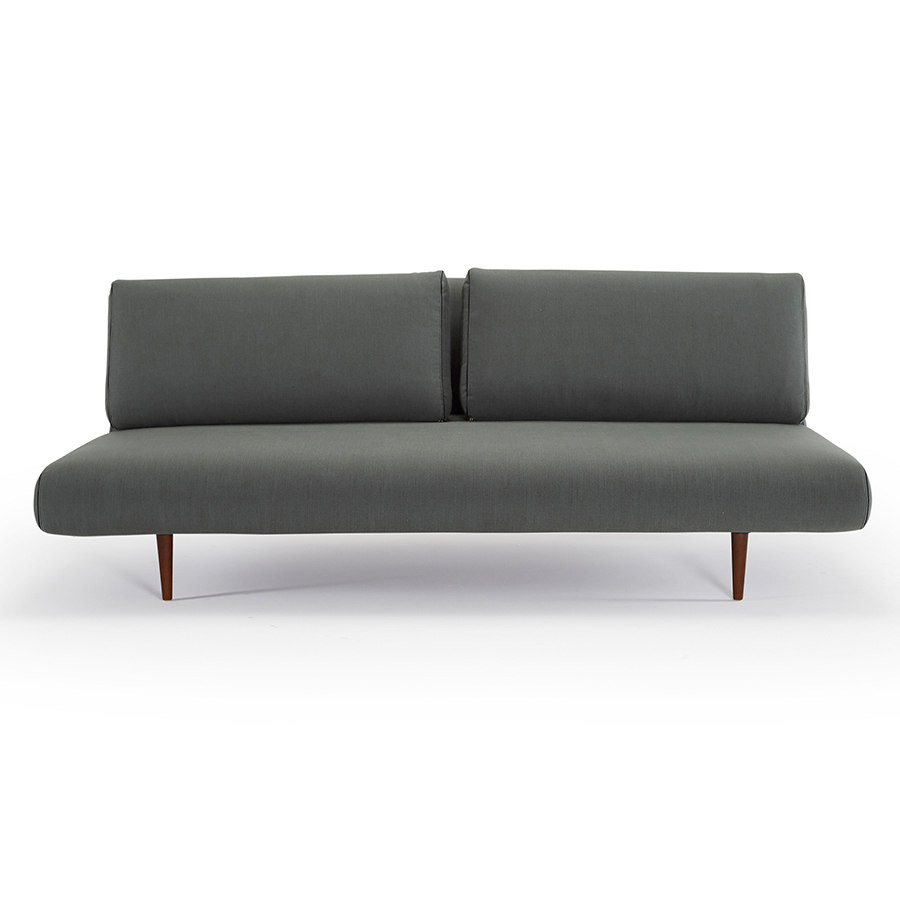 Диван Unfurl Lounger с подушками, ножками из темного дерева и черной рамой, зеленый Innovation Living UNFURL518 - Вид №4