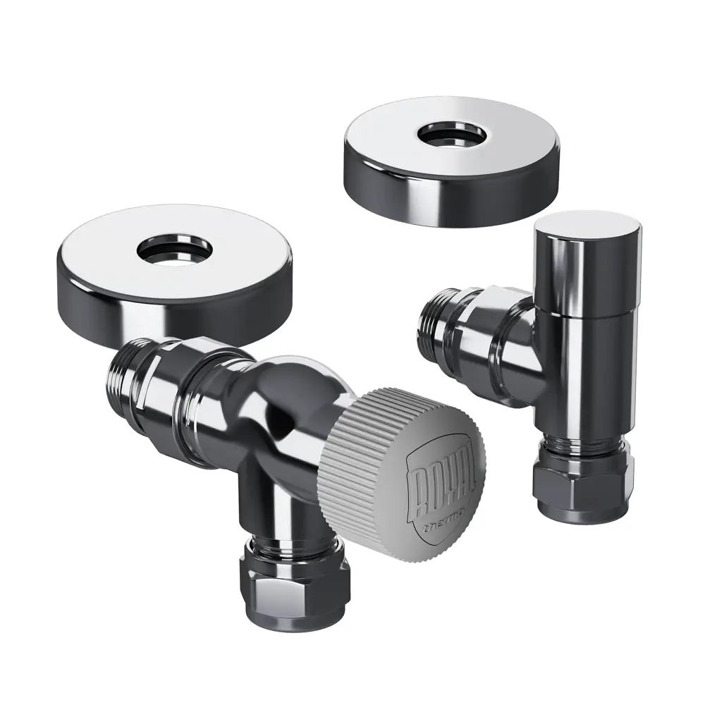 Термостатический комплект для радиатора осевой Royal Thermo Design Pro 1/2" латунь цвет хром 89423318 STLM-2143778  - Вид №1