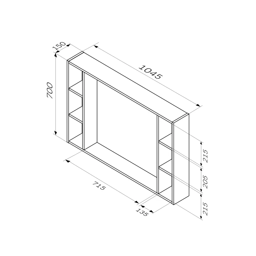 88698291 Зеркало для ванной AM.PM Stern с полкой 105x70 см цвет орех STLM-0994585 - Вид №8