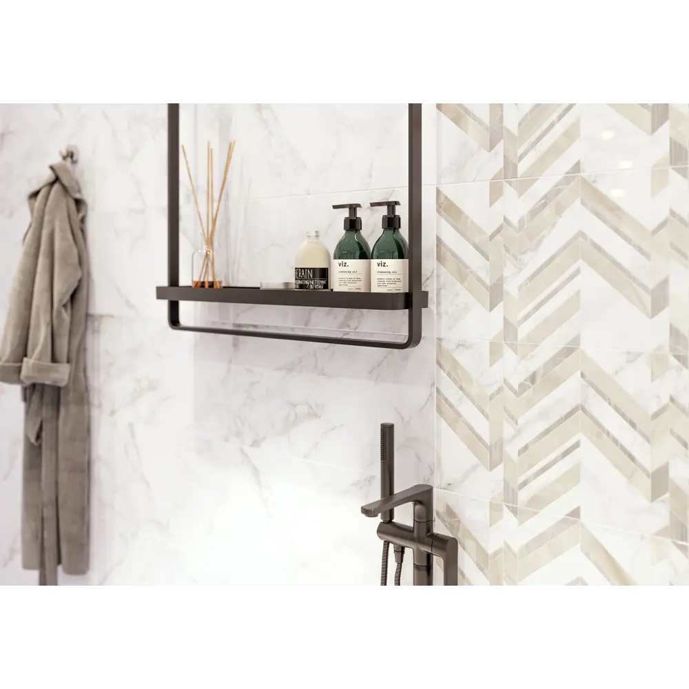 Плитка настенная Marmo Bianco Chevron 30х60 см 1.44 м² цвет белый 82794799 STLM-2114857 Golden Tile - Вид №5