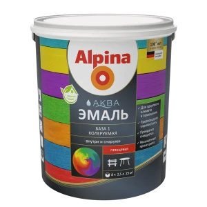 Эмаль Alpina Аква База 1 глянцевая цвет белый 2.5 л