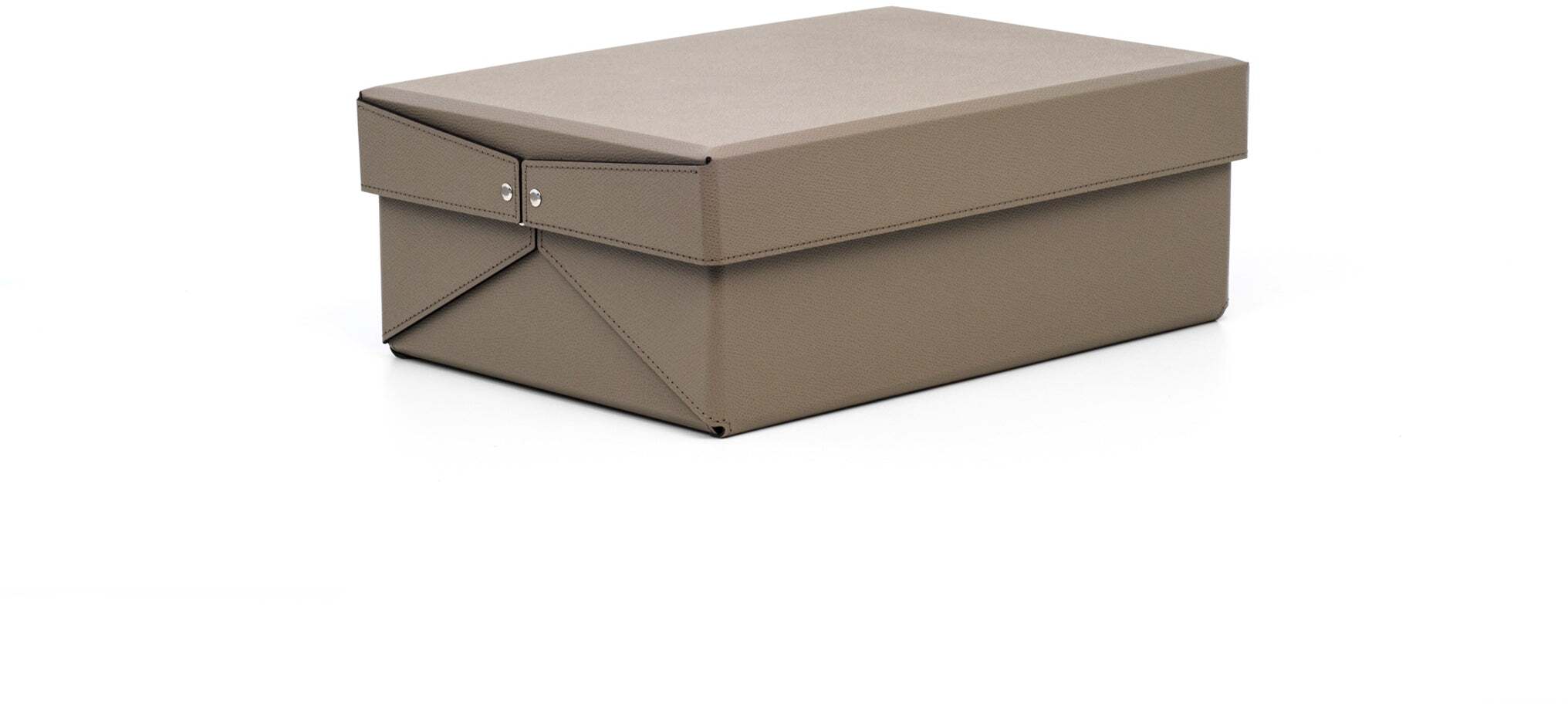 Шкатулка-купе оригами - 38X26XH14,5 см / регенерированная зернистая кожа_кремовый