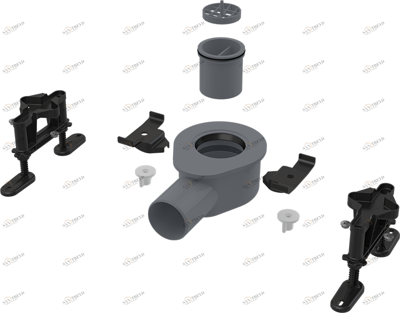 Низкий cифон DN50 и комплект регулируемых ног ALCAPLAST APZS9