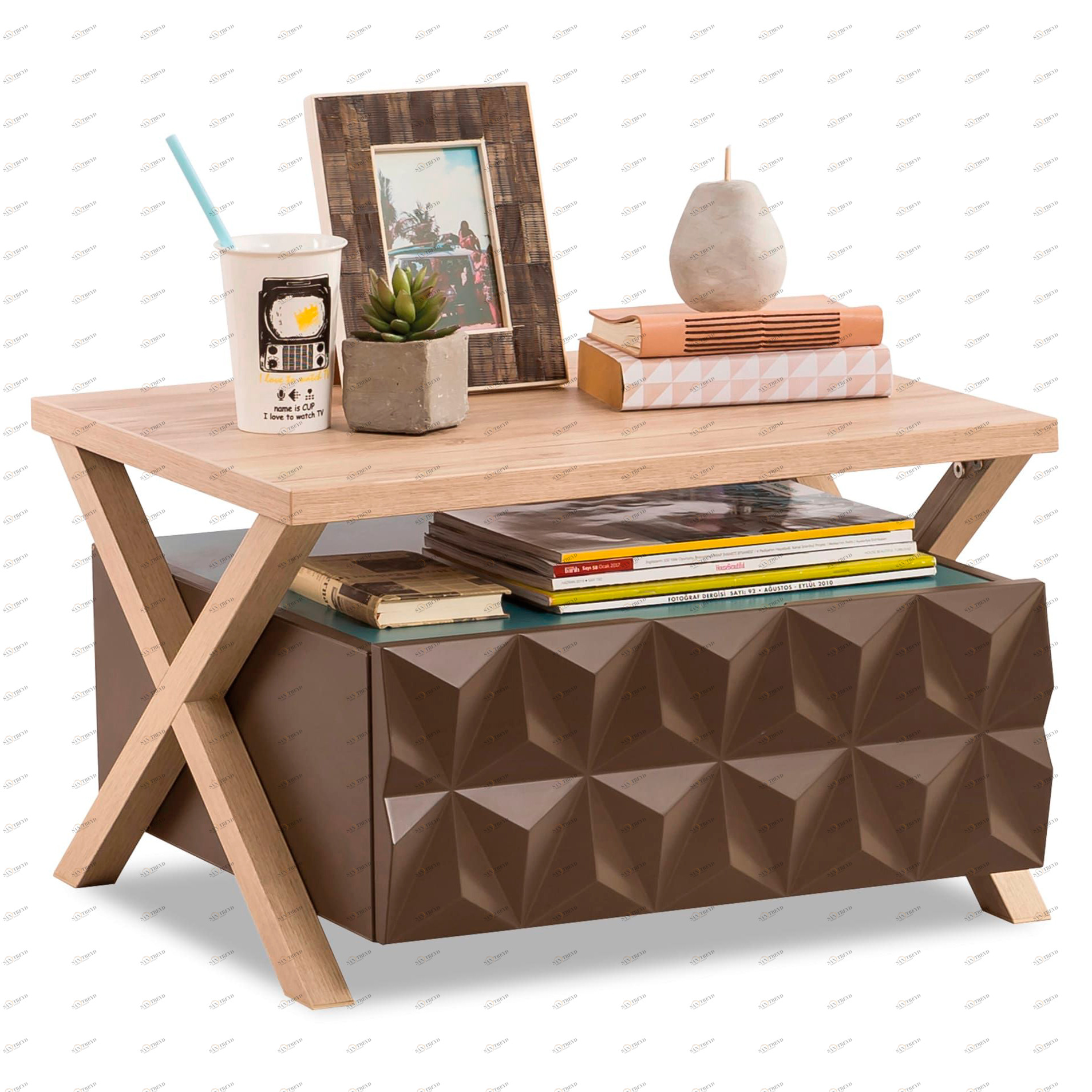 Прикроватная тумбочка с ящиком светлый дуб Lofter CILEK LOFTER 00-3832589 Бежевый Santreyd 