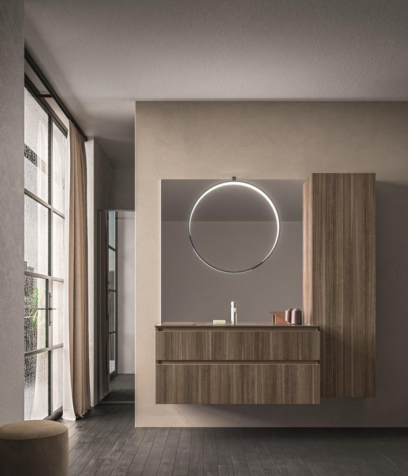 Cerasa Подвесная деревянная тумба под умывальник со шкафом Segno sun-id-1451508 - Вид №3