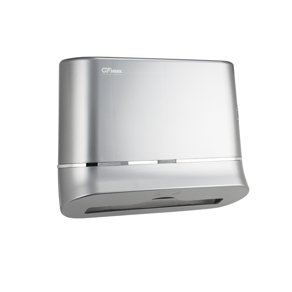 GFmark - Диспенсер для бумажного полотенца МАТОВЫЙ ХРОМ, на две пачки, с ключом, пластиковый, изогнутый. Под Z салфетки., код: 923 