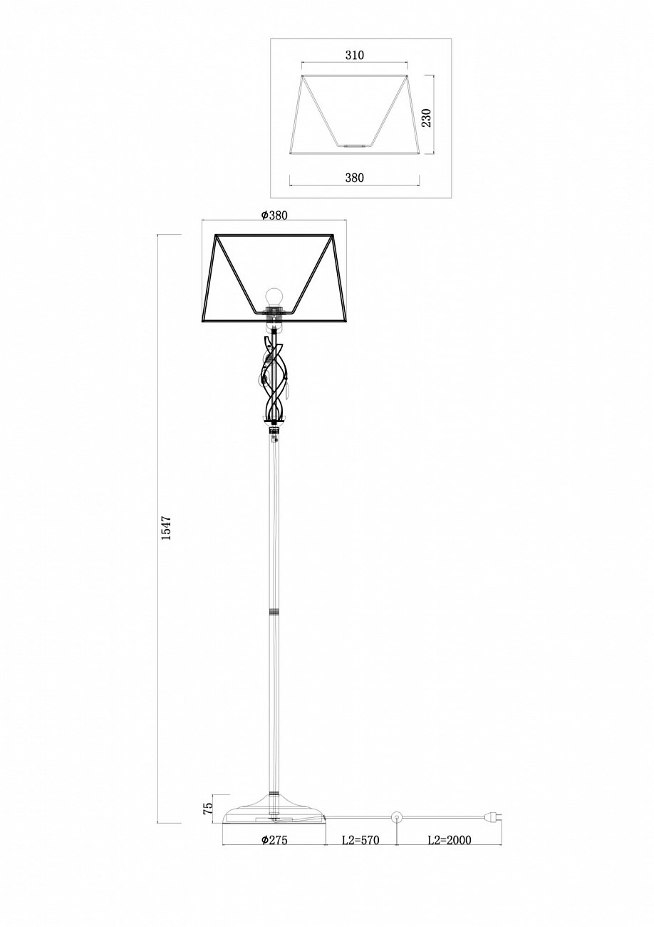 Торшер кремовый Monique FR2001FL-01G FREYA CLASSIC 00-3957090 Бежевый - Вид №2