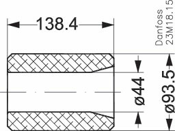 Danfoss Сменные сердечники-вставки для разборных фильтров DCR Eliminator 48-F Вставка фильтра - сетка 023U1921  - Вид №8