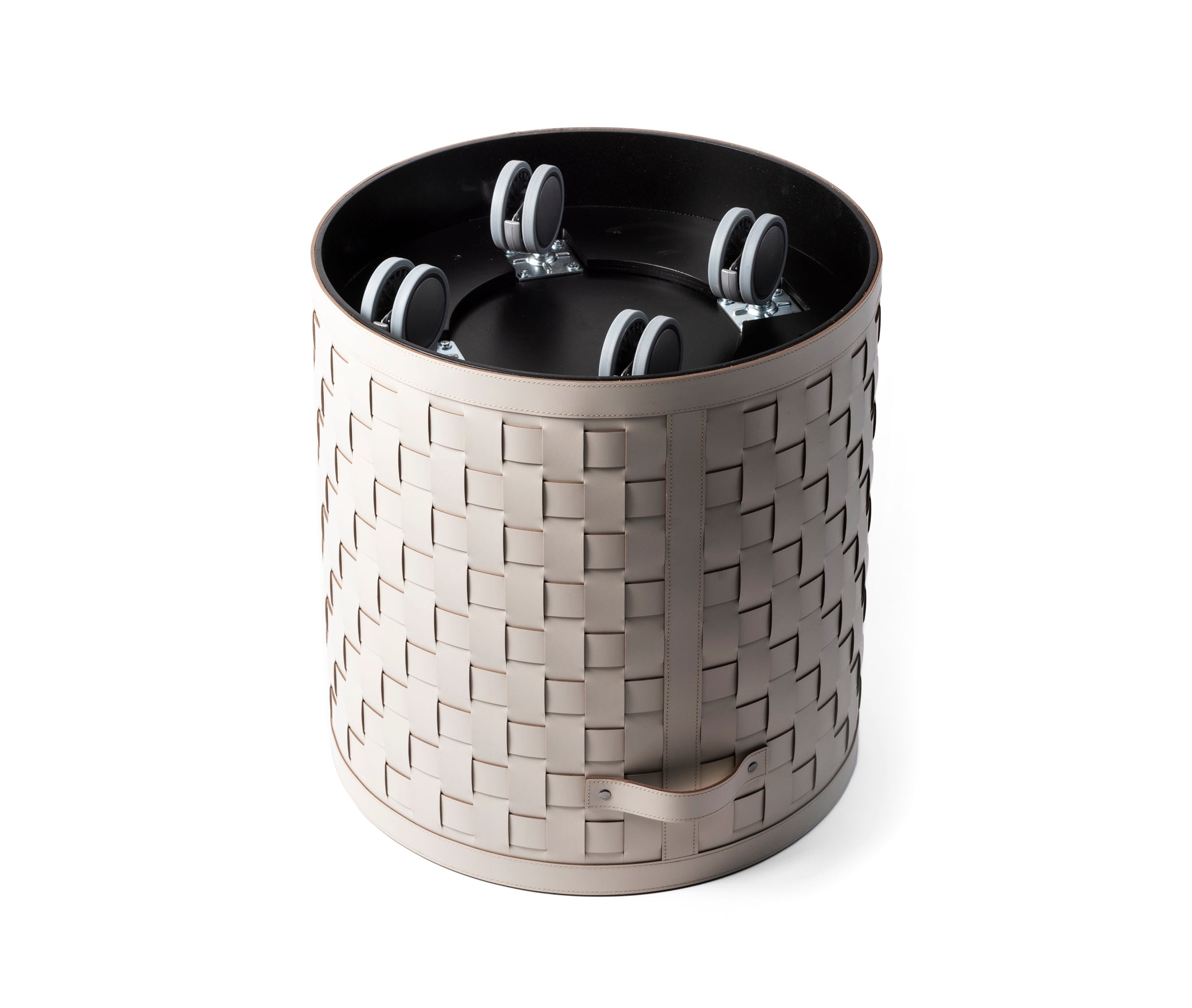 Корзина Demetra на колесиках - Ø 50XH55 см / регенерированная кожа_beau-blue Pinetti 00.1551.082.057 - Вид №2