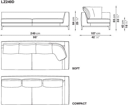 Угловой диван из ткани Maxalto Lucrezia Soft ARCH-00062457 - Вид №39