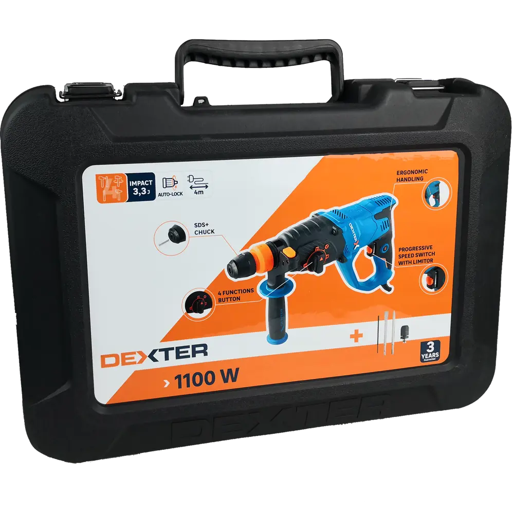 Перфоратор сетевой SDS-plus Dexter 5 1100RH2-40.5, 1100 Вт, 3.3 Дж STLM-2012062 - Вид №8