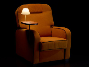 Тканевое кресло для кинотеатра с подголовником