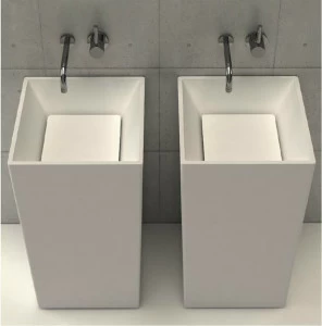 MOMA Design Отдельностоящий квадрато Lavabo с твердой поверхностью Platinum Plt 0504