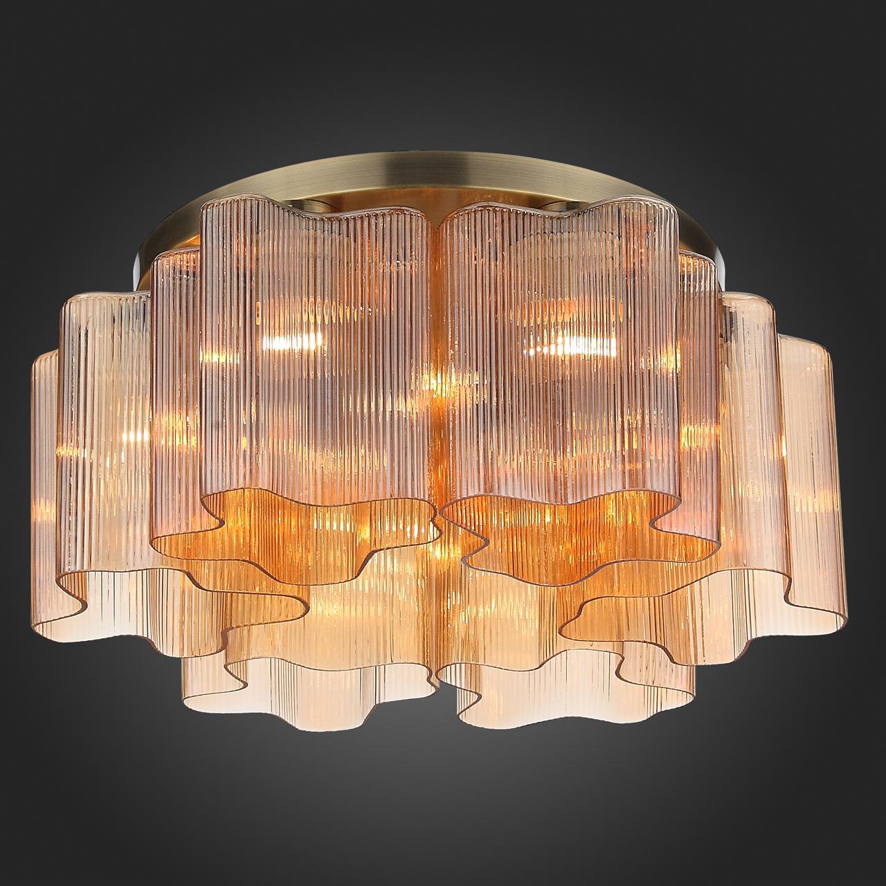 Потолочная люстра ST Luce Onde SL117.302.06 ST LUCE ДИЗАЙНЕРСКИЕ, ONDE 328346 Бронза;прозрачный;коричневый  - Вид №1