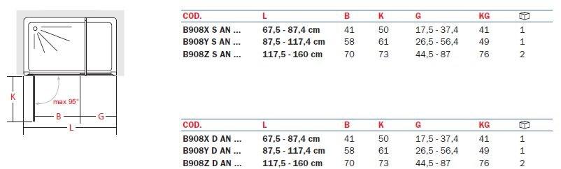 INDA® Распашная дверь на неподвижном элементе Azure B908/b927/b977 - Вид №1