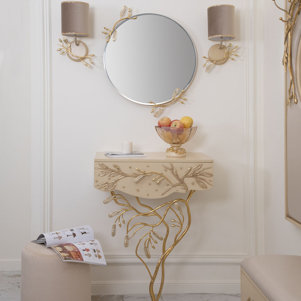 52102 Фруктовница-конфетница Oliva Branch Gold Айвори BOGACHO 4627179659929 - Вид №1