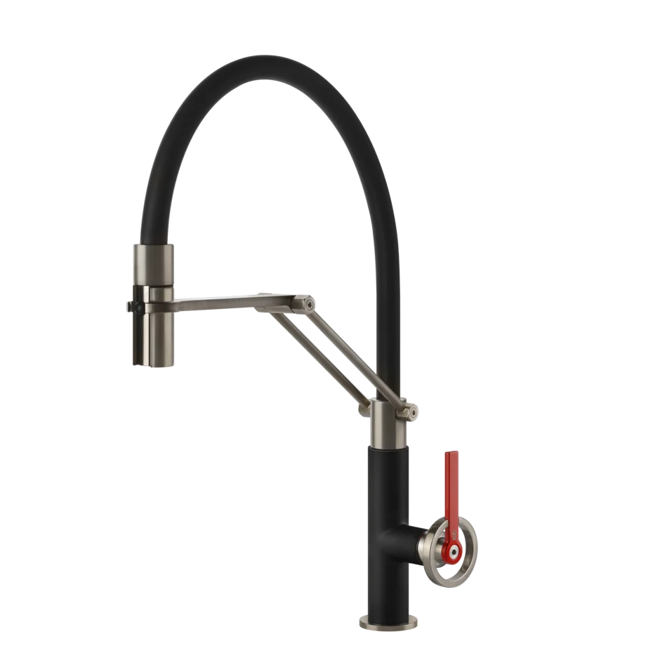 Смеситель для раковины 60205 599 Gessi Officine v МАТОВЫЙ ЧЕРНЫЙ /FINOX 60205599